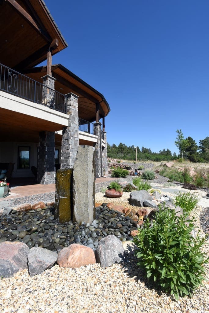 Image of a custom hardscape and landscape design installation in Colorado Springs