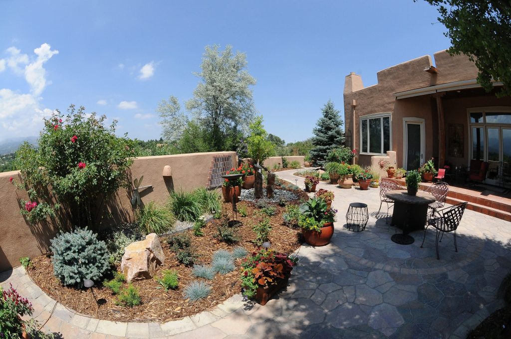 Image of a Colorado Springs outdoor living project with custom patio and ambient lighting